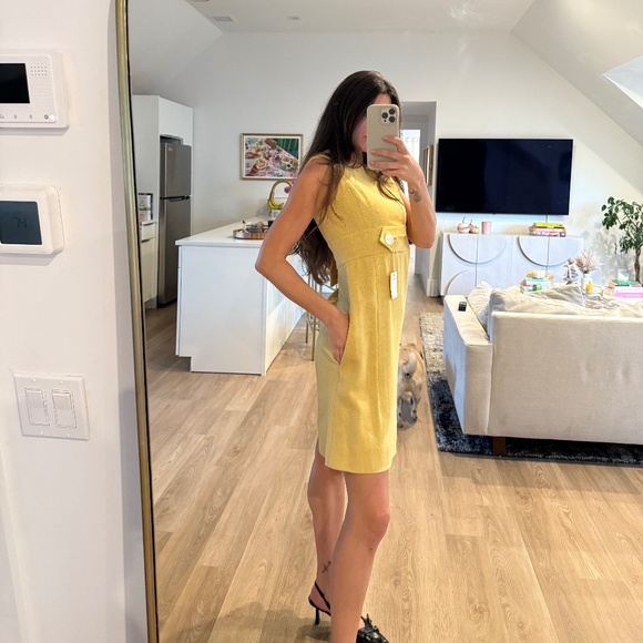 Wool Yellow Classy Vintage Dress Women's Small - Picture 2 of 2